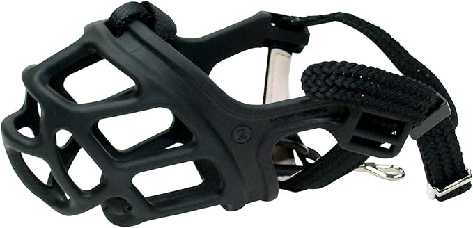 ZEUS Alpha TPR Muzzle for Small Dogs, Comfort Fit Design Prevents Biting, Barking and Chewing, Black