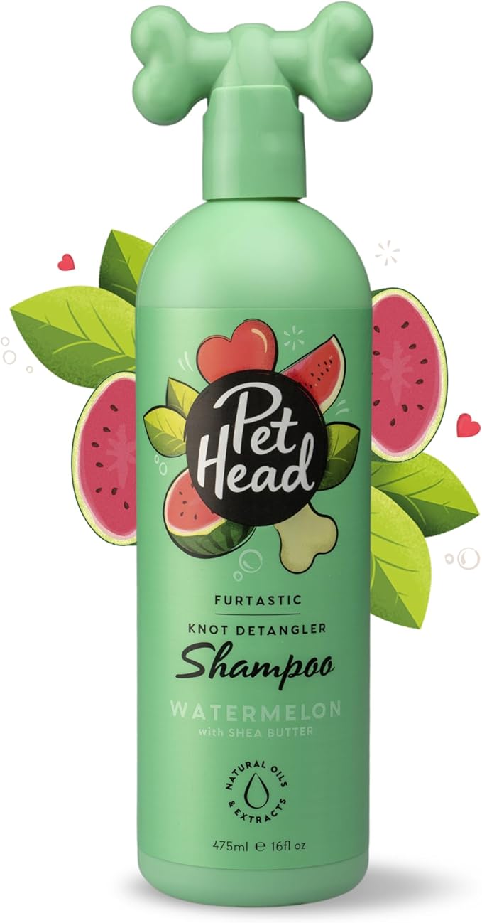 Furtastic Dog Shampoo | Watermelon Scent | Dog Shampoo for Smelly Dogs | Knot Detangler | Care for Long, Tangly Curls & Coats | Vegan | Gentle Formula for Puppies | Made in USA | 16 fl. oz.