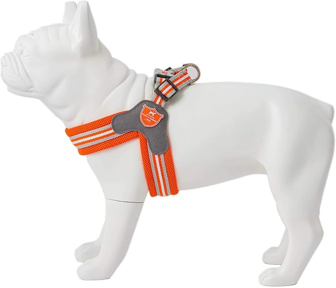 HUGO & HUDSON Easy Walk Dog Harness, Adjustable Quick Dry No-Pull Pet Harness, Orange, Size 8