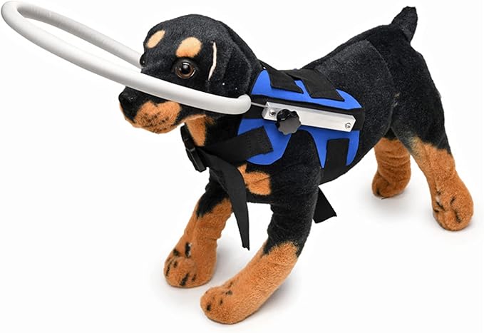 GabeFish Ring Harness for Blind Dog, Adjustable Blind Dog Ring, Blind Dog Accessories, Bumper Guards for Blind Dogs Blue Medium