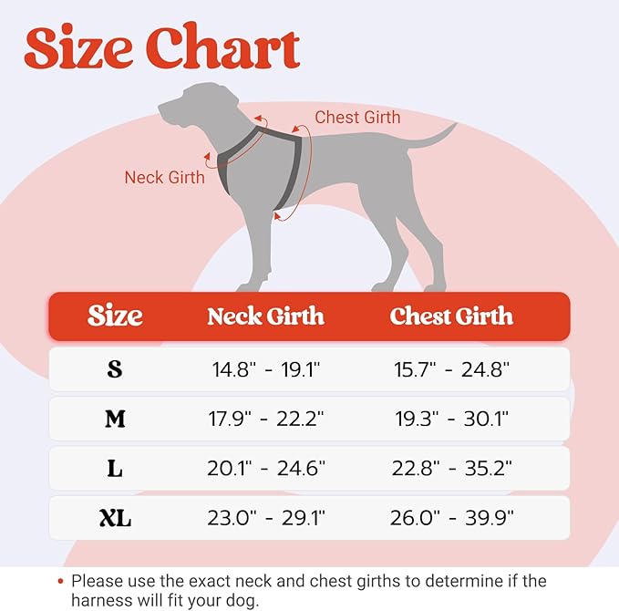 rabbitgoo Dog Harness Medium Sized, No Pull Pet Harness with Soft Padded Handle, Adjustable Reflective Vest with 3 Buckles, Easy Walking Harness with 2 Leash Clips, Red, M