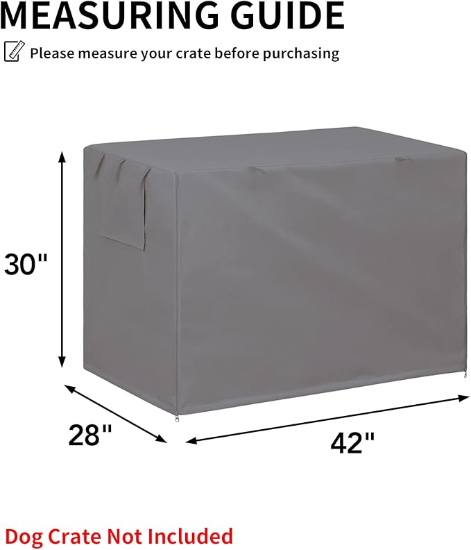 Easy-Going Dog Crate Cover 42 Inch Dog Kennel Cover for Dog, Cage Covers for Dog Crates Fit (42" L x28 Wx30 H) Grey