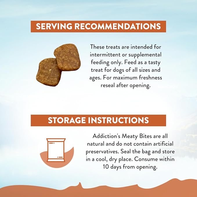 Addiction Meaty Bites All Life Stages Grain-Free Premium Kangaroo Dog Treats - 4 Ounces