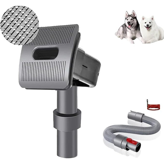 For Pet Grooming Kit Compatible with Dyson V7 V8 V10 V11 V12 V15 Vacuums with Extension Hose and Trigger lock, grey