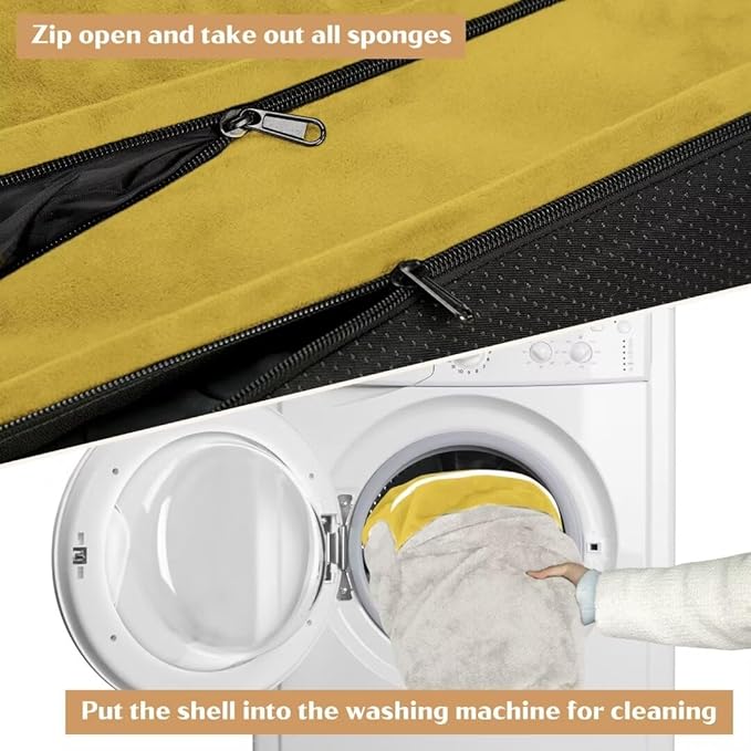 Orthopedic Dog Beds, Jumbo Dog Bed for Extra Large Dogs, Waterproof Dog Bed, PV Washable Dog Sofa Bed with Removable Cover & Non-Slip Bottom(Jumbo,Spicy Mustard)