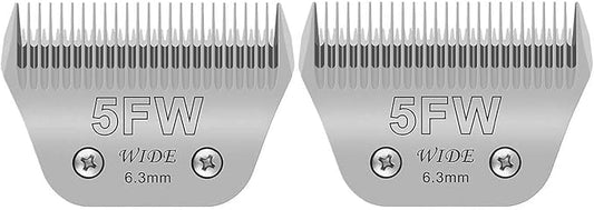 Wide Blades for Dog Grooming Blades Compatible with Andis,Oster A5,Wahl km10 Dog Clippers Stainless Steel Blades Blades for Animal Dog,Cat,Horse, (#5FW(6.3mm)/2PCS)