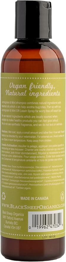 Lemongrass & Mint Dog Shampoo-Natural Refreshing Scent-Anti Itchy After Outdoor Activities
