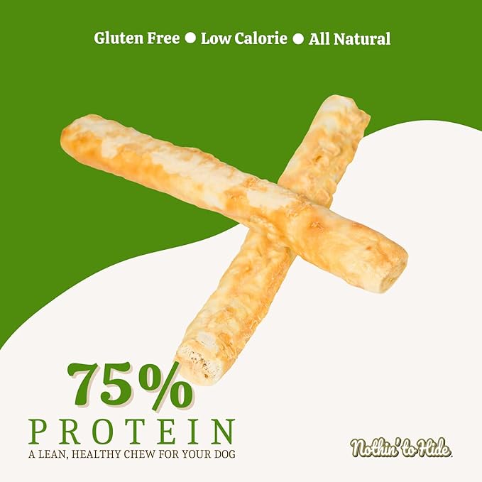 Fieldcrest Farms Nothing to Hide Natural Rawhide Alternative Large 10'' Rolls for Dogs - 3 Pack (6 Chews) Premium Grade Easily Digestible Chews - Great for Dental Health (Chicken)