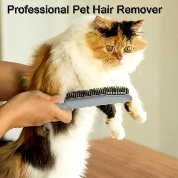Pet Hair Removal Brush, Pet Hair Remover, 3 in 1 Mirror Cleaning Brush with Scratch Free Rubber Bristles and Handle, Ideal for Cars, Seats, Sofa, Carpets, yard, Removes Hair from Surfaces