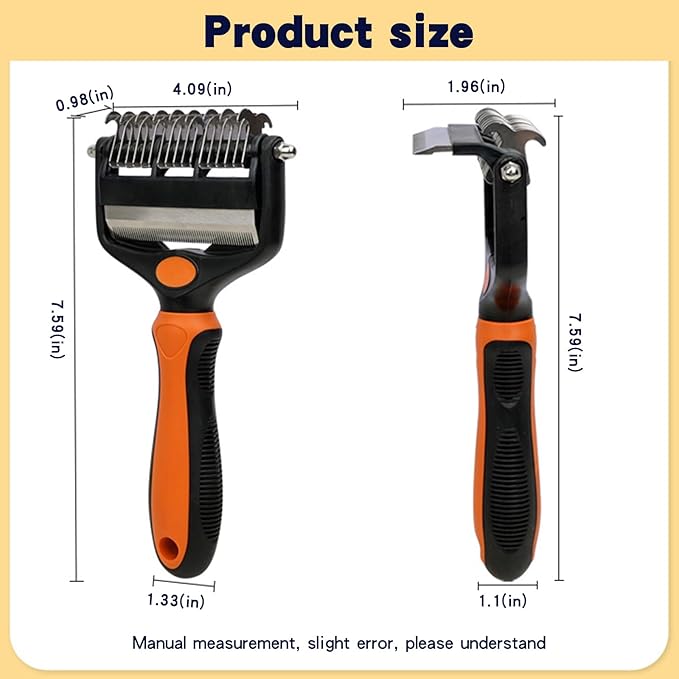 Pt brush for shedding，Dematting comb for Dogs, Cat deshedding Brush, Dog Grooming Rakes for long haired Dogs-Double Sided Shedding,Pet undercoat brushes Reduce Shedding by 95% (Pink)
