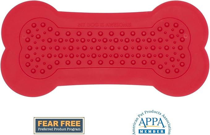 Lick Lick Pad Dog Accessories | Pet Shower Attachment | Dog Peanut Butter Lick Pad | Dog Bathing Station | Dog Bathing Supplies | Veterinarian Used | Suction to Wall | Large