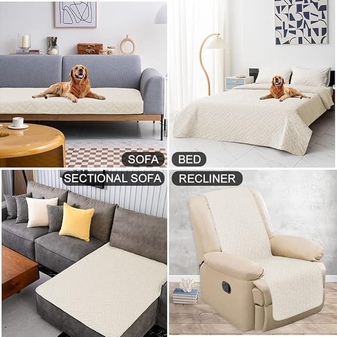 fuguitex Waterproof Dog Bed Cover Couch Cover for Pet Anti-Slip Cat Mat Pet Pad Blanket for Sofa Chair Recliner Bed Furniture Protrctor