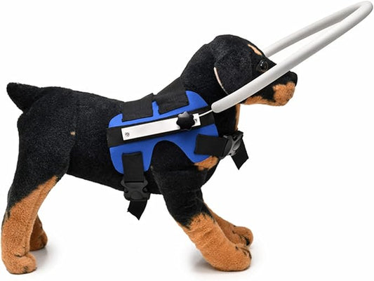 GabeFish Ring Harness for Blind Dog, Adjustable Blind Dog Ring, Blind Dog Accessories, Bumper Guards for Blind Dogs Blue Medium