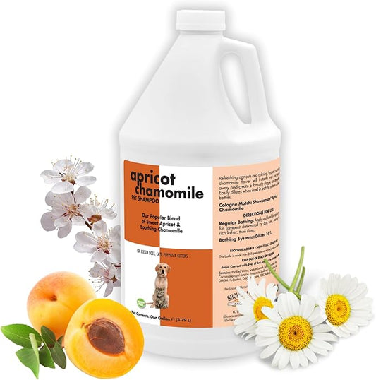 Apricot Chamomile Pet Shampoo 1 Gallon | Cruelty-Free | Paraben-Free | Biodegradable and Non-Toxic | Made in The USA