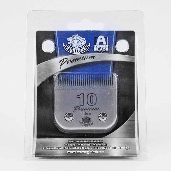 Detachable Blade - Size 10 Blade 1/16", Made of Extra Durable Japanese Steel, Compatible with Most Andis, Oster, Wahl A5 Clippers