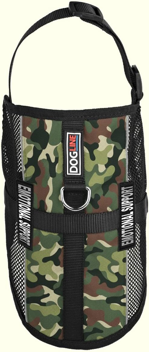 Dogline MaxAire Vest Emotional Support Removable Patch Adjustable Harness Reflective for Puppies Small Medium and Large Dogs 22 by 29 Inch Girth Green Camo