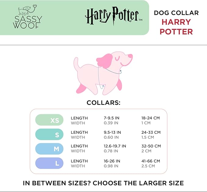 Dog Collar Harry Potter™ - M, Adjustable, Durable, Comfortable and Stylish Pet Accessories for Medium Dogs
