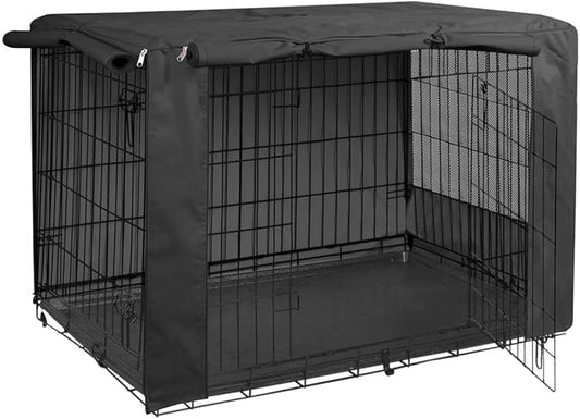 HiCaptain Folding Metal Dog Crate Cover for 36 Inch Wire Pet Cage (Black)