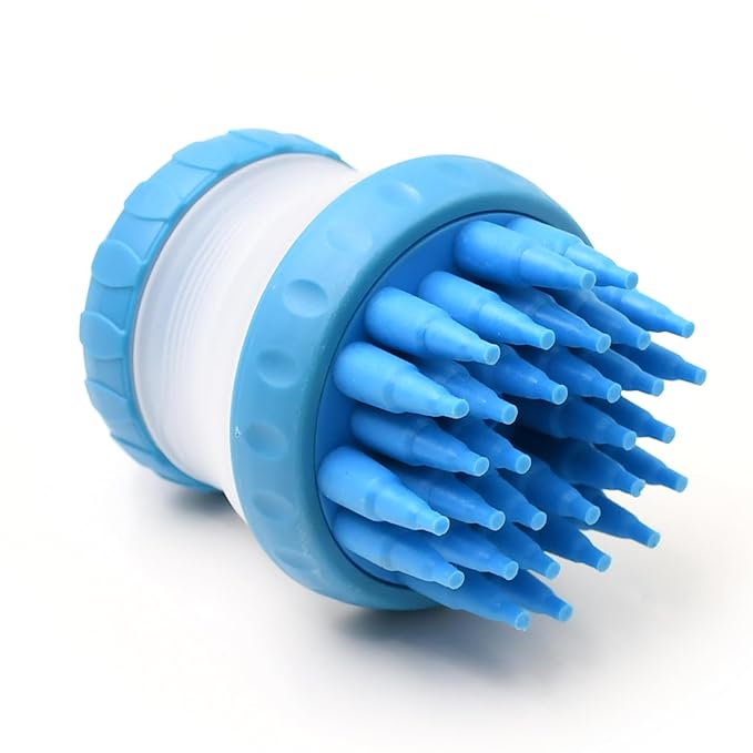 H&H Pets Bath Scrubber with Soap Dispenser - Grooming Massage Brush Kit for Dogs & Cats, Pet Accessories - Silicone Scrubbing Brush