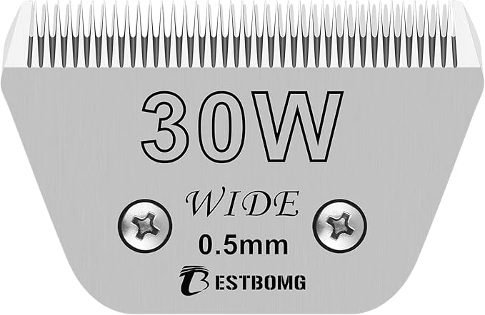 Size 30W Wide Detachable Pet Dog Grooming Blades-Cutting Length 1/50"（0.5mm）,Compatible with Andis,Oster A5,Wahl km10 Clippers