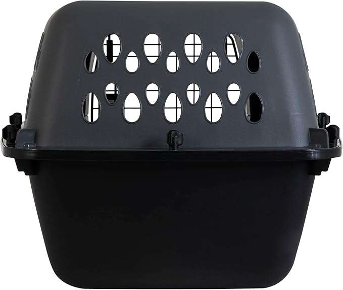 Petmate Pet Porter Dog Kennel 23", Dark Gray & Black, for Pets up to 15lbs, Made in USA