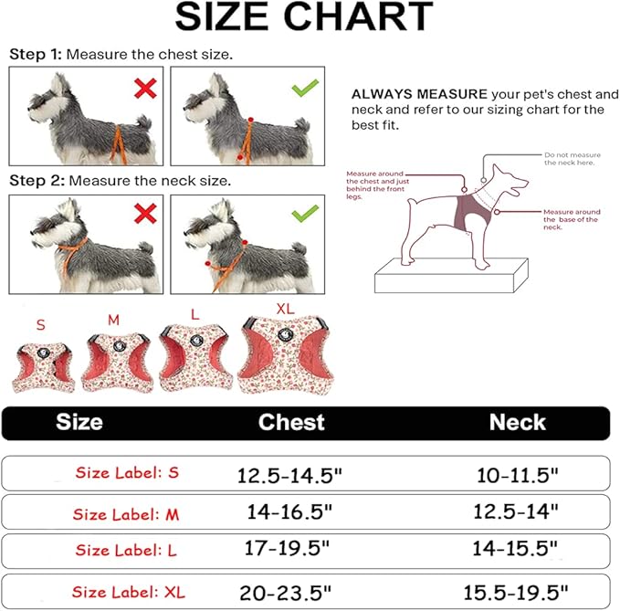 Step in Dog Harness and Leash Set, Reflective Dog Harness and Leash No Pull Dog Harness for Small Medium Large Dogs and Cats, BlueCloud