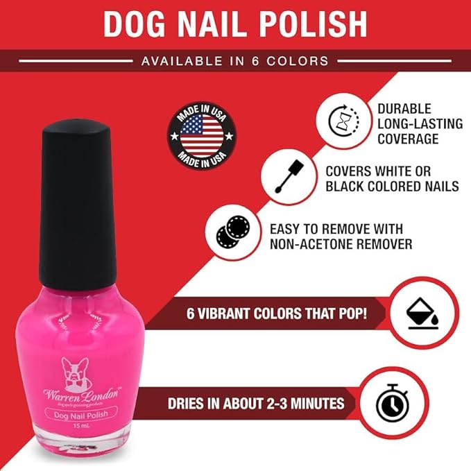 Warren London Dog Nail Polish in A Bottle Premium Coverage & Color- Made in USA- Blue