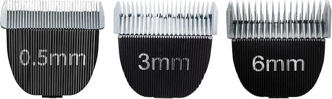 Replacement Blade Set Compatible with oneisall Low Noise Dog Clippers,Cut Length to 0.5MM/3MM/6mm,3 Count
