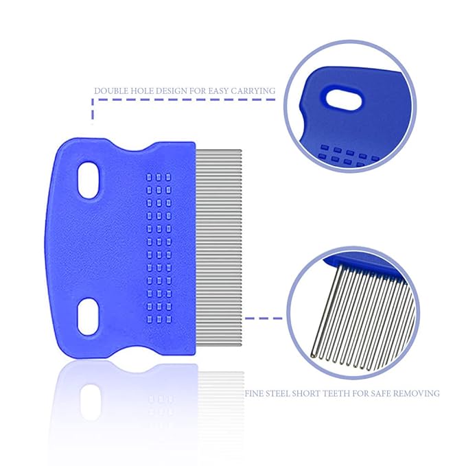 SKYPIA 5 Pcs Dog Comb Set - Tear Stain Remover, Flea Comb for Dogs and Cats, Grooming Kit for Small Pets