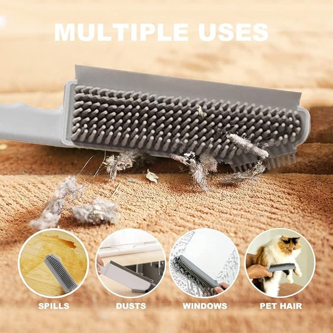 Pet Hair Removal Brush, Pet Hair Remover, 3 in 1 Mirror Cleaning Brush with Scratch Free Rubber Bristles and Handle, Ideal for Cars, Seats, Sofa, Carpets, yard, Removes Hair from Surfaces