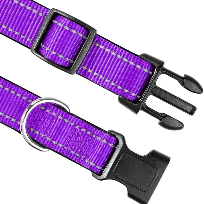Reflective Dog Collar,Soft Neoprene Padded Breathable Nylon Pet Collar Adjustable