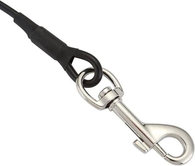 No-Chew Dog Seat Belt, Stainless Steel Cable Pet Car Seatbelt Safety Restraint Tether Puppy Vehicle Seat Belt with Buckle Latch(24 inch)