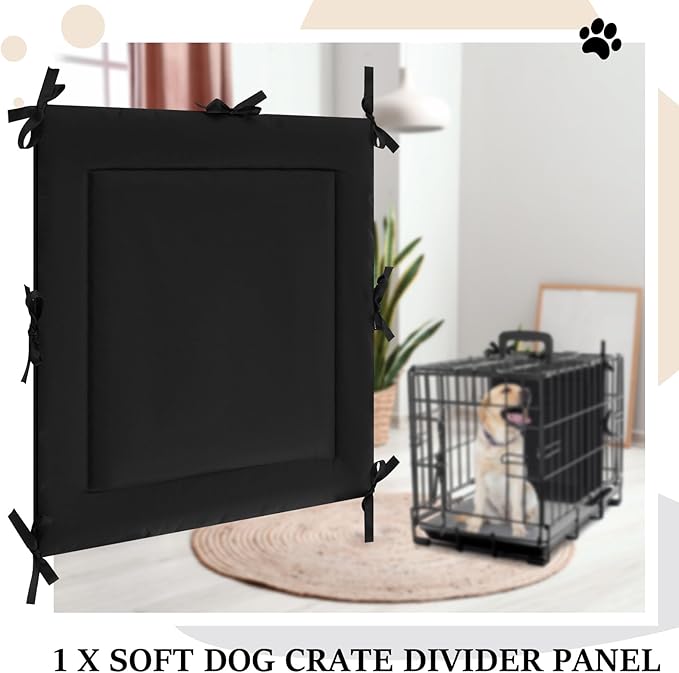 Thyle Dog Crate Divider Panel (Without Crate), Black Thick Dog Kennel Divider with Ties, Puppy Accessories for Puppy Training(18" H X 16.5" W for 24" Crate)