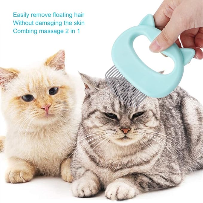 2 Pcs Cat Combs, Soft Fine Teeth Cat Hair Comb Pet Massage Comb, Short Long Hair Removal Massage Cat Shell Comb, Dog Cat Deshedding Brush Grooming Comb for Shedding Matted Fur, Knots & Tangles (green)