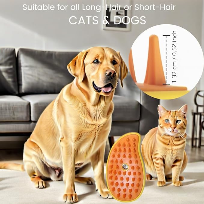 FEGAOSTORE 4-1 Cat Brush with Steam, Steam Brush for Dogs, Steaming Cat Brush, Misting Cat Brush, Pet Massage Comb, Steam Cat Brush, Mist Pet Grooming Comb, Cleaning Brush for Dogs & Cats