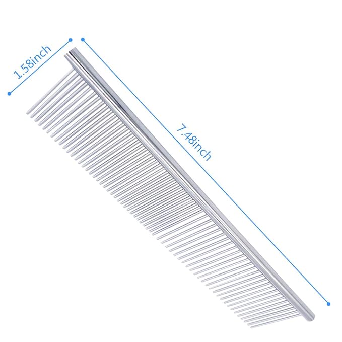 Fur Grooming Comb,Metal Comb Stainless Steel Dog Cat Neccessories