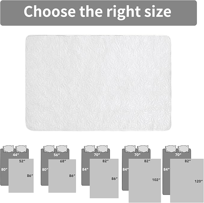 Easy-Going Waterproof Dog Bed Cover Reversible Leak Proof Pet Blanket Replacement Mat for Furniture Washable Couch Cover Sofa Cover for Dogs Cat(82x86 Inch, White/White)