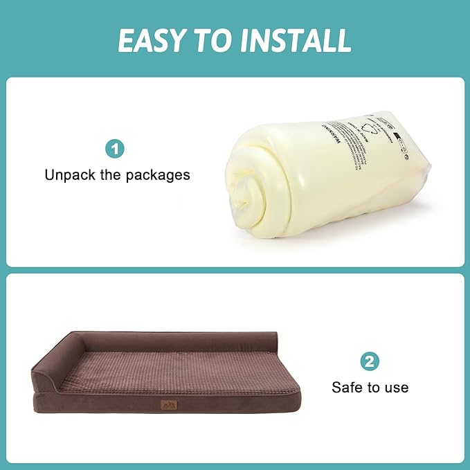Orthopedic Dog Bed for Small Dogs,Waterproof Dog Sofa Beds with Sides, Supportive Foam Pet Couch Bed with Removable Washable Cover,Waterproof Lining and Nonskid Bottom,Brown(30" L x 20" W x 7.5" Th)
