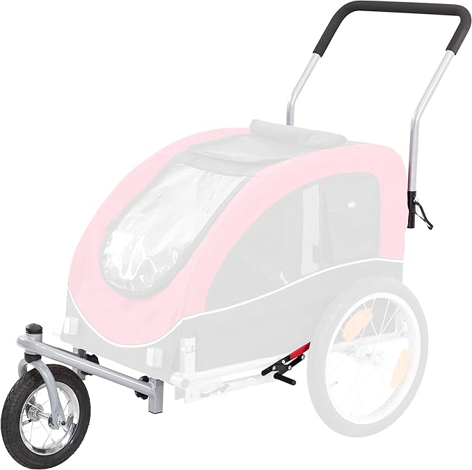 TRIXIE Dog Bike Trailer/Stroller Conversion Kit for TRIXIE 12814 Dog Bike Trailer, Silver/Black