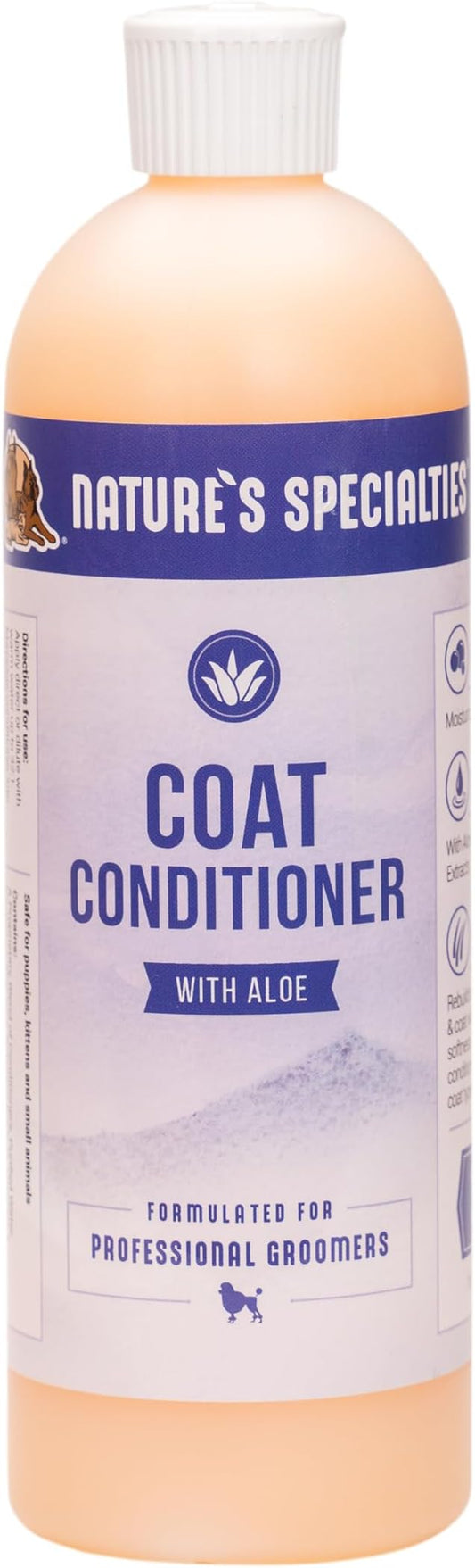 Nature's Specialties Coat Conditioner with Aloe for Pets, Natural Choice for Professional Groomers, Strengthening & Revitalizing, Made in USA, 16 oz