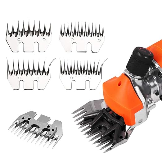 Sheep Shears Replacement Blades, Professional Stainless Steel Sheep Clippers Clipper Blades for Grooming Goats, Lambs, Llamas, Alpacas (9 Teeth Straight Blade (+ oscillating Blade))