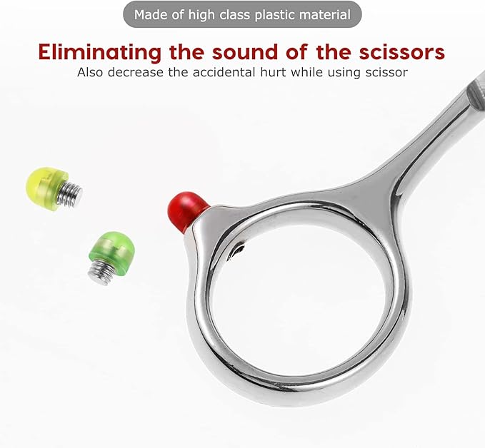 Silicone Grooming Scissors Silencers Replacement: Portable Grooming Scissor Bumpers 10pcs Silencer Parts (Random Color)