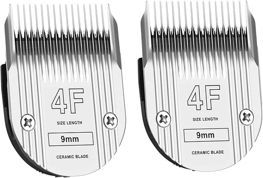 Detachable Pet Dog Grooming Clipper Ceramic Blade,Compatible with Whal Arco, Bravura, Chromado, Creativa, Figura & Motion - Pet, Dog & Horse Clippers,Size 4F Cut Length 3/8"(9mm)