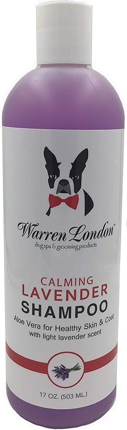 Calming Lavender Dog Shampoo w/Aloe Vera & Essential Oils- Warren London- Made in USA- 17oz