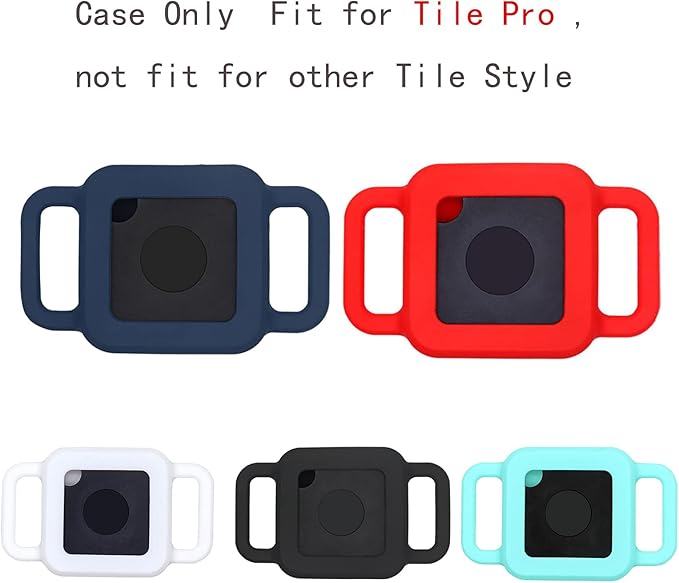 [2 Pack] Dog Cat Party Supplies Compatible for Tile Pro,Tile Case for Tile Pro Tracking,Anti-Loss Cat Collar Attachment,Silicone Collars Cover for Tile GPS Tracker Finder