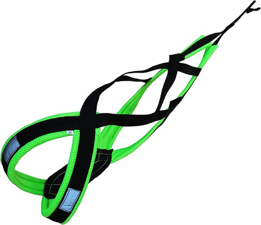 Dog Weight Pulling Harness , XBack for Canicross , Dog Sport , Bike Joring , Ski Joring , Sled Harness, Dog mushing , Dog Running Harness , Black Neongreen