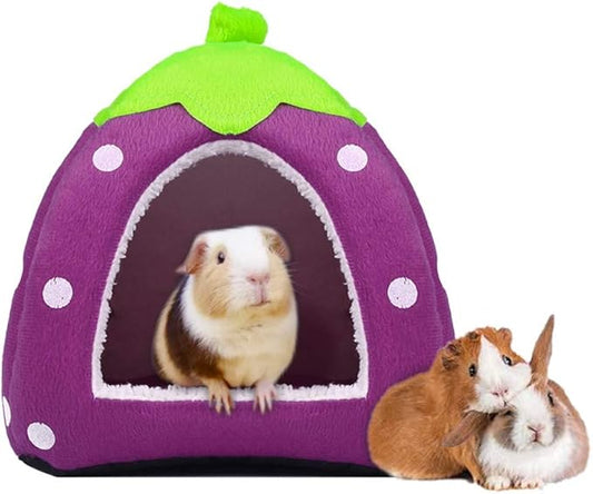 Spring Fever Hamster Guinea Pig Rabbit Dog Cat Chinchilla Hedgehog Bird Small Animal Pet Bed House Hideout Cage Accessorie D Purple XL (18.9 * 18.9 inch)