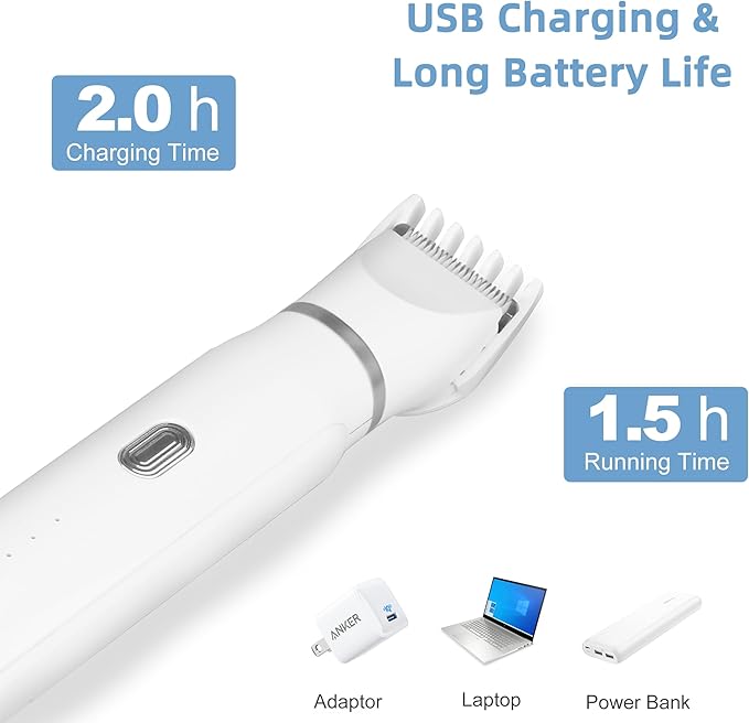 4 in 1 Mini Pet Hair Trimmer, Waterproof Design, 4 Grooming Heads Set, Anti-Mistake Switch, Cordless & Rechargeable, Suitable for Cats and Small Dogs