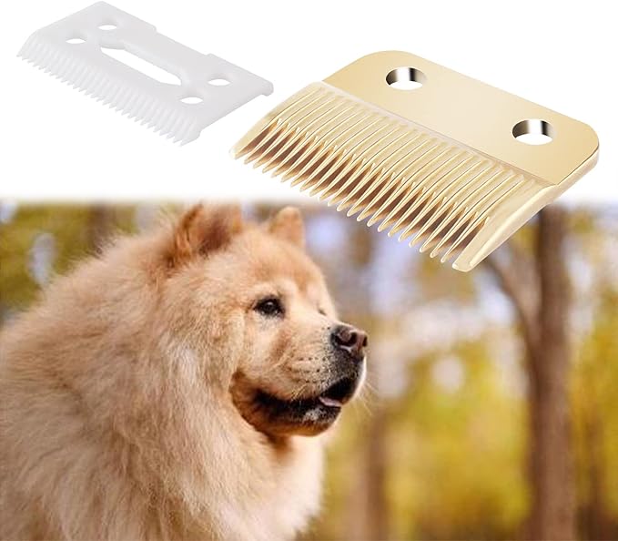 Clippers Blades Replacement Compatible with Wahl 30-15-10(#1037-400),Professional Animal Standard Adjustable Blade Set,Ceramic Dog Blade Set,2 Set(Gold/Silver)