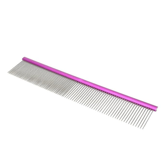 Greyhound Comb For Dogs, Metal Dog Comb Dog Combs with Rounded Ends Dog Comb Cat Comb For Removing and Knots Grooming Tool For Long Short Haired Dog (Purple 19cm/7.5in)